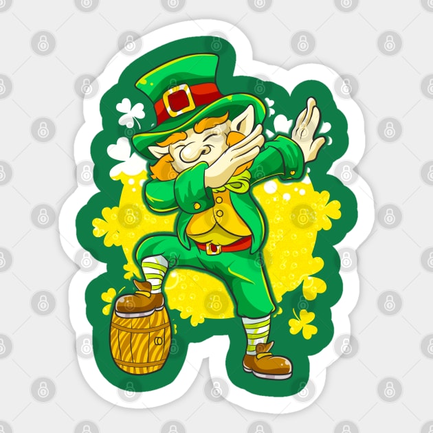 Irish Leprechaun Dabbing On Beer Keg St Patrick's Day Sticker by E